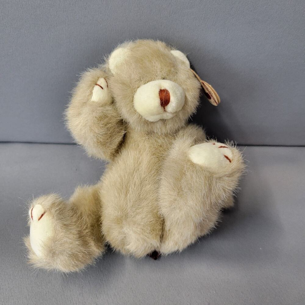 TY The Attic Treasure Collection Dickens Bear Beige Fuzzy Poseable 8" Tall 1993